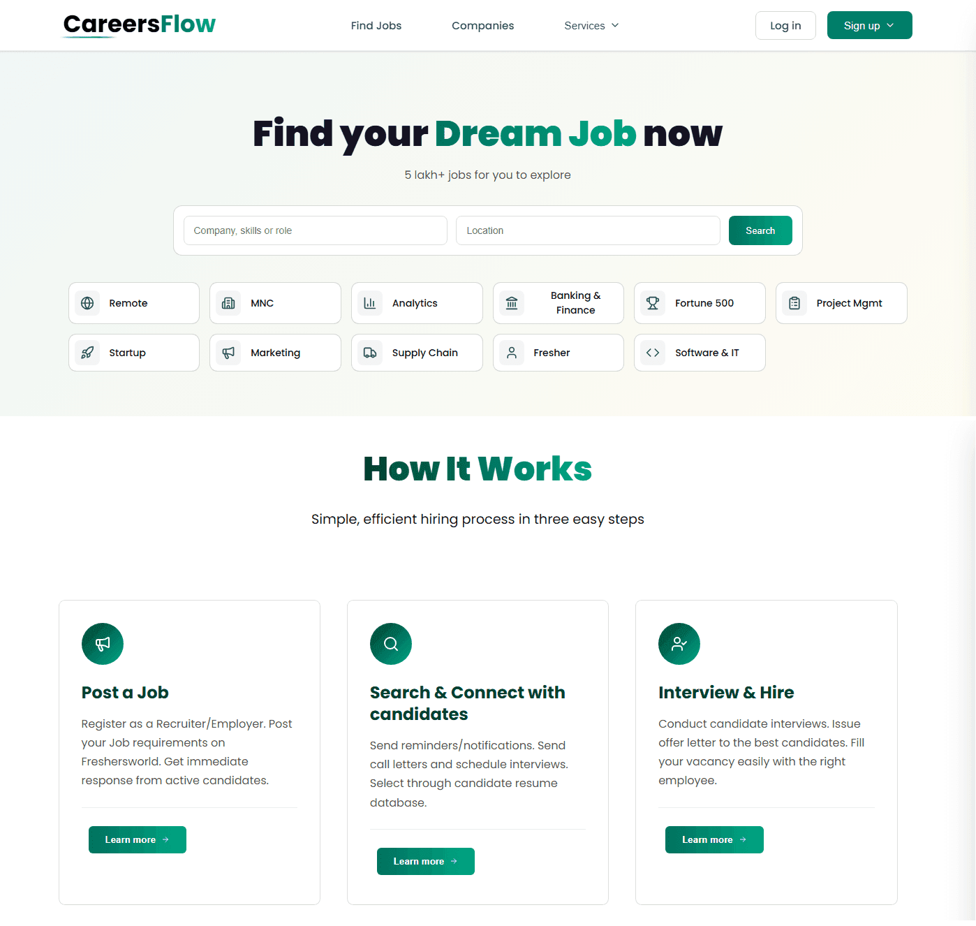CareersFlow - Job Portal Website