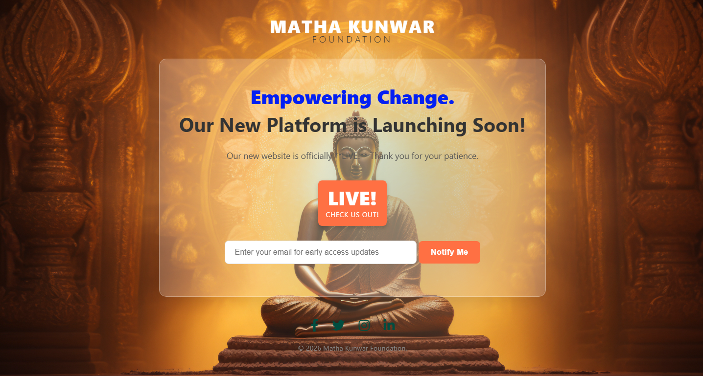Matha Kunwar Foundation - NGO Website developed by Creative Coder in India